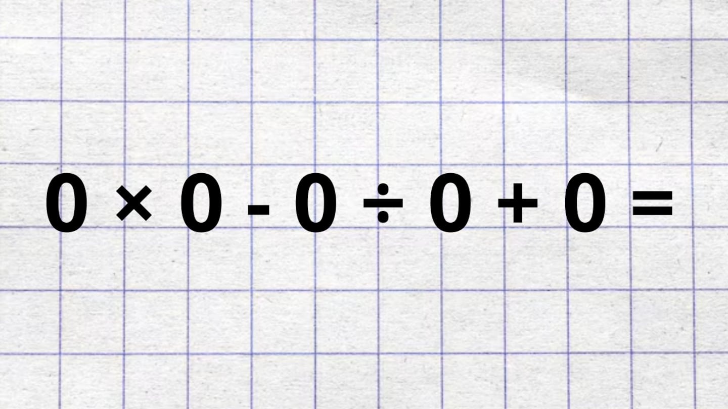 ¿Cuánto es 0 × 0 – 0 ÷ 0 + 0? La cuenta matemática que nadie puede resolver