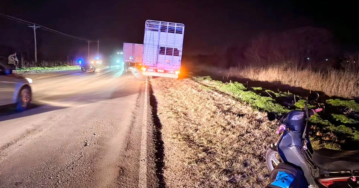 tragedia-en-entre-rios:-una-mujer-viajaba-en-moto-junto-a-su-hija,-se-cayo-y-fue-atropellada-por-un-camion