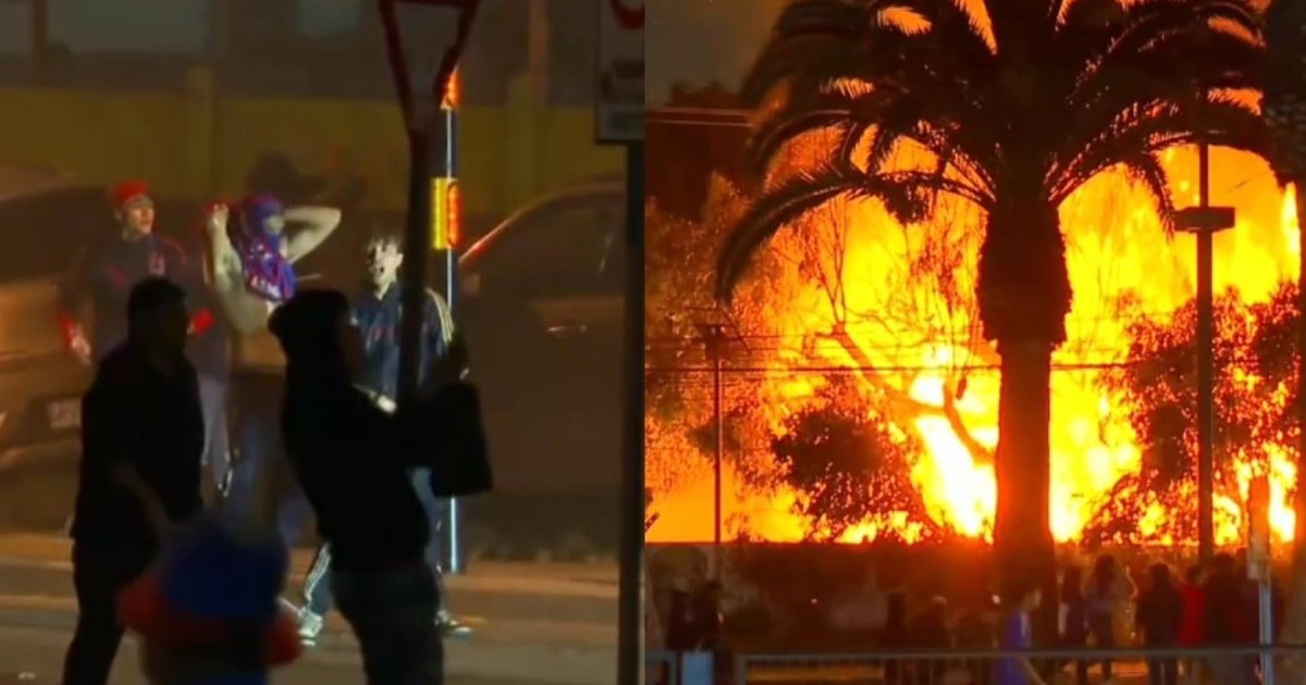 hinchas-de-la-u-de-chile,-otra-vez:-incendio-y-choques-con-la-policia-antes-del-partido-con-alianza-lima